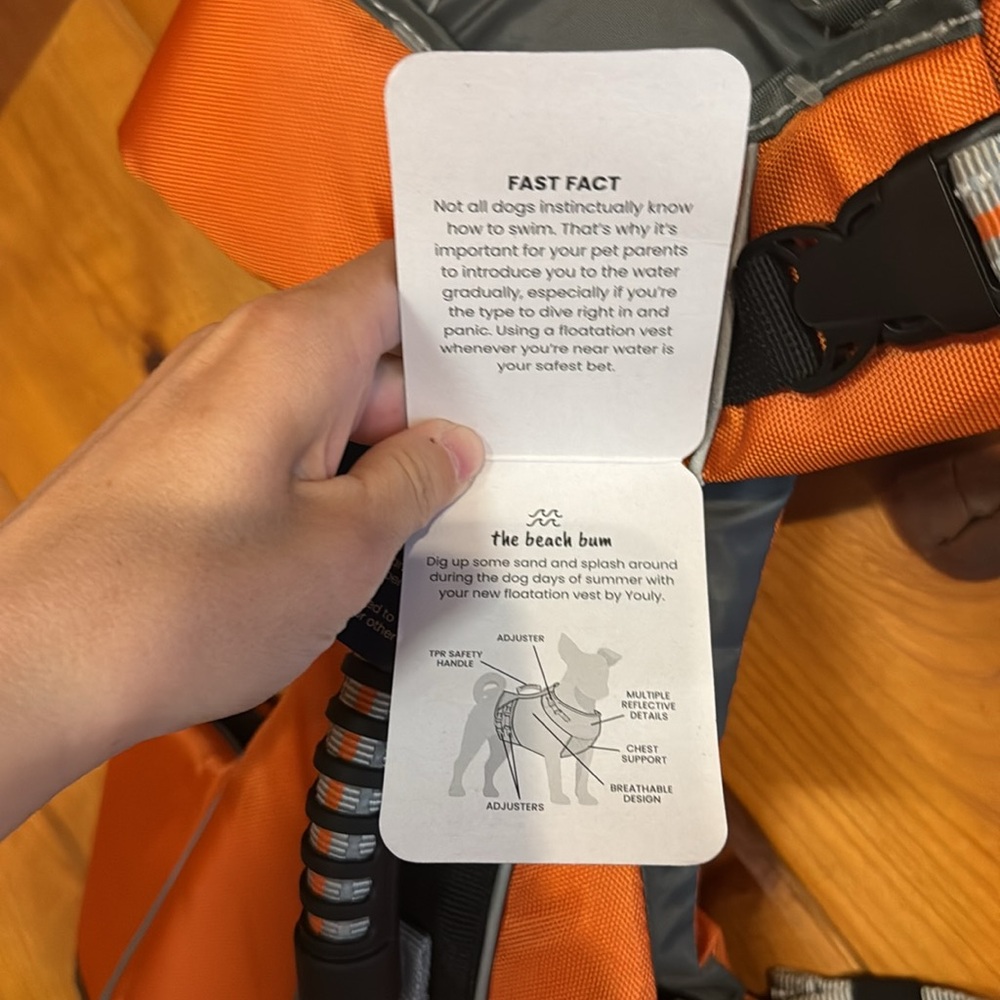 25-55 lb Dog Life Vest Harness Orange Brand: Youly - Picture 3 of 5